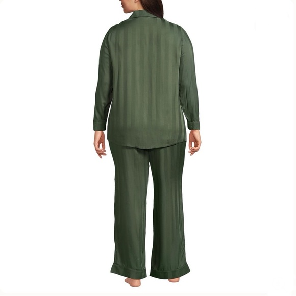 LANDSEND Women's Shadow Stripe 2 Piece Pajama Set - Top and Pants - Picture 3 of 3